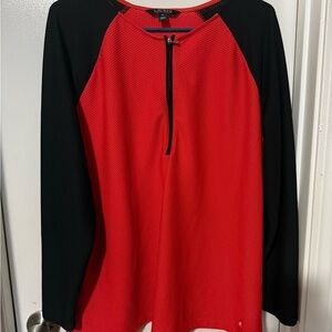 Lauren Ralph Lauren Orange and Black Raglan Sleeve Top